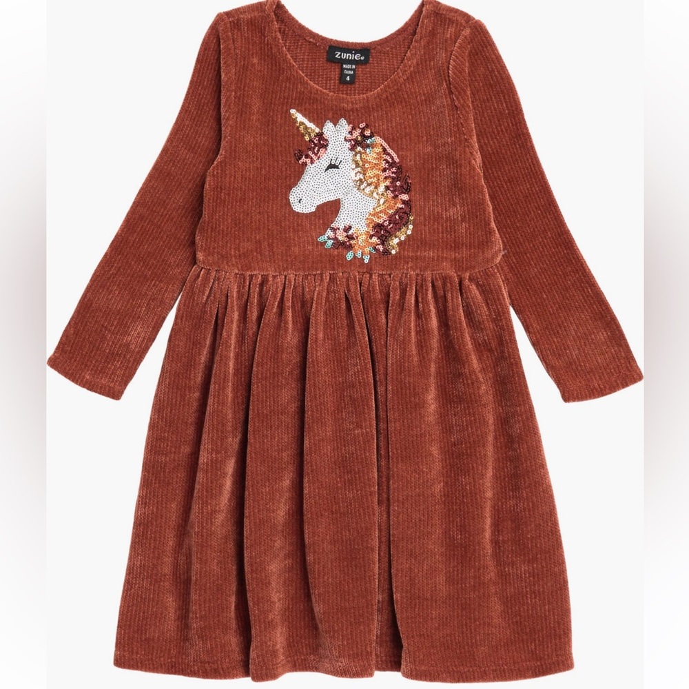 Zunie Copper Unicorn Dress 4T